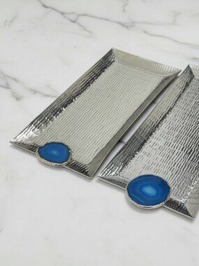 Rectangular Agate serving tray set of 3